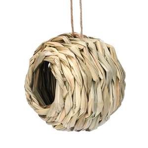 Nido de pájaro de hierba Natural tejido a mano, cama de paja para exteriores, cueva de hábitat, cómodo nido de colibrí, cabaña de pájaro colgante, decoración de jardín - Product Image 1