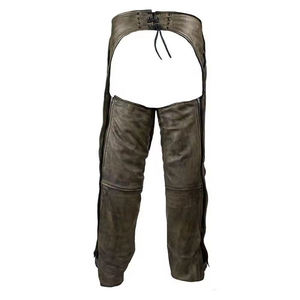 Chaps d'équitation anglais complets avec panneau élastique, fermeture à boucle à bouton pour hommes et femmes, cuir de vache véritable SURGIGYNE - Product Image 2