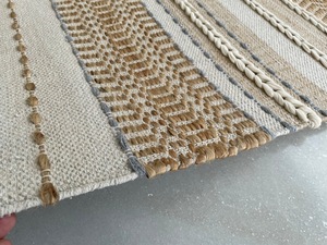 Tissé à la main moderne rayé Design Jute tapis léger coton Jute tapis Durable Dhurry indien usine Technique à la main - Product Image 4