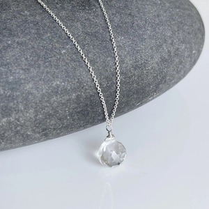 Collier pendentif goutte d'eau en topaze blanche transparente, délicat, fait main, en argent sterling 925, pierre de naissance de avril, véritable simplicité - Product Image 3