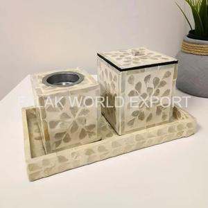 Exclusivo Juego de Incienso con Incrustaciones de Nácar |   Quemador de Incienso Árabe Decorativo Hecho a Mano para Fragancia del Hogar y Regalos FWE - Product Image 3