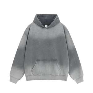 Wholesale 450gsm Heavyweight Y2K Blank Oversized Boxy <b>Zip</b> <b>up</b> <b>Hoodie</b> <b>Vintage</b> Sunfaded Acid Wash <b>Hoodie</b> for Men - Product Image 1