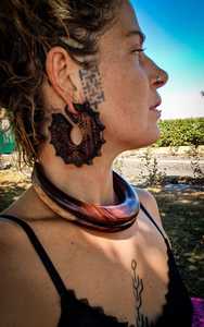 Handcrafted wooden necklace, natural and eco-friendly, perfect for adding rustic charm and unique style to any outfit - Product Image 5