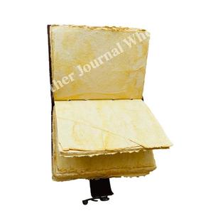 Buda en relieve Vintage 100% diario de cuero genuino hecho a mano cuaderno de tapa dura Deckle diario de papel artístico con latón antiguo C-Lock - Product Image 2