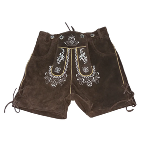 Allemand Oktoberfest Traditionnel Bavarois Vache Split Cuir Dames Damen XL Short Lederhosen Dentelle Logo Décoration Hiver - Product Image 3