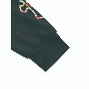 Ensemble de survêtement pour homme de haute qualité, surdimensionné, noir, personnalisé, avec poche kangourou, cordon de serrage, strass en diamant - Product Image 6