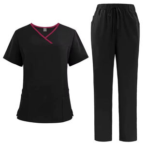Uniformes Médicos Personalizados al por Mayor de Alta Calidad para Hombres y Mujeres, Cuello en V, Manga Corta, Pantalones Jogger - Product Image 6