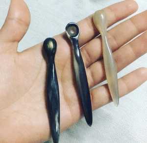 Buffalo horn <b>egg</b> cup with a horn spoon - Product Image 4