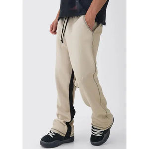 Pantalon de survêtement ample décontracté pour homme, taille mi-haute, extensible, respirant, 100% coton, épaisseur polaire, style sport et streetwear - Product Image 1