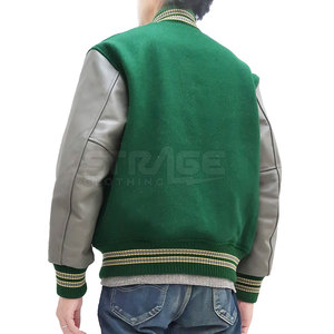 Fabricant pakistanais, faible MOQ, veste d'hiver en cuir et laine, col montant, logo frontal, écologique, coupe-vent, personnalisable - Product Image 2