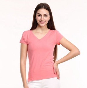 Cotton Made Unisex V Neck T-<b>Shirts</b> Lightweight 180 GSM Full Sleeve Tees with Hole Button Plaid Design - Product Image 1