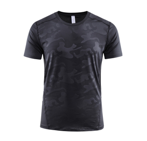 T-shirt de sport fitness pour hommes Nouveau respirant à manches courtes en toile 100% coton ODM Supply - Product Image 1