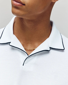 Nouveau arrivé 2025 100% coton hommes polo personnalisé 3D bouffée imprimé logo couleur blanche unie coupe régulière polo t-shirt pour hommes - Product Image 2