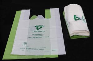 Bolsa de compras de camiseta impresa personalizada de HDPE con asa de chaleco para uso en supermercado - Product Image 5