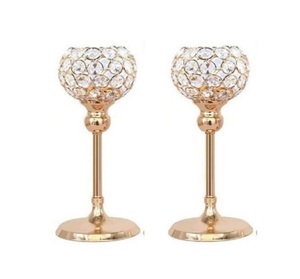 Bougeoir décoratif en forme de seau en fil de métal argenté Bougeoir en forme de seau en cristal Pièce de table de bureau scolaire Bougeoir unique attrayant - Product Image 3