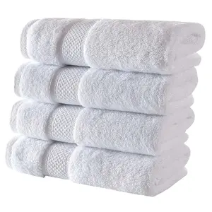 Hotel Quality Egyptian 100% Cotton Bath Towel / Hotel Towel Custom White Hotel Towel