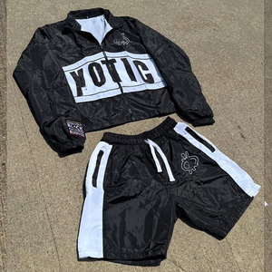 ชุดกางเกงขาสั้นกันลมชุดเสื้อแจ็คเก็ตไนลอนใส่ได้ทั้งชายหญิงและสั้นขนาดใหญ่พิเศษแฟชั่นใหม่ล่าสุด - Product Image 3