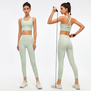 2025New Custom Factory Wholesale High Quality Nylon Spandex Blend Women <b>Yoga</b> <b>Sets</b> Fitness Women <b>Sets</b> <b>Yoga</b> Pants <b>Sets</b> - Product Image 1