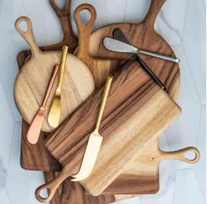 Planche à servir rectangulaire en bois d'acacia avec poignée, planches à découper pour le pain, la viande, les fruits, le fromage - Product Image 3