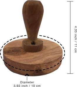 Presseur Chapati multi-usage fabriqué à la main de haute qualité, presse Roti Datta pour Chapati, bois massif de fruits en bois Masher Dal Ghotni Wood - Product Image 2