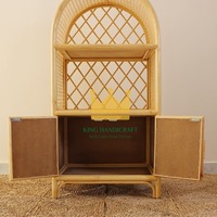 Armoire en arc de marguerite en rotin naturel écologique pour garde-robe d'enfants au design époustouflant fabriqué à la main au Vietnam