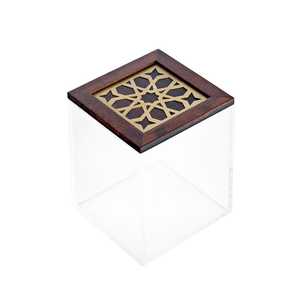 Premium Handmade Acrylic Keepsake Box with Mother of Pearl Inlay Lid Perfect for Arabic Wedding Party and Festive Gift Packaging - Product Image 3