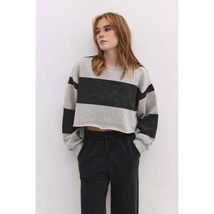 Sweat-shirt court rayé - Product Image 1