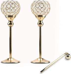 Wholesale Handmade Crystal Copper <b>Hammered</b> Metal Table Top Candle Stand Stylish Wedding Decorative Feature Other Candle <b>Holders</b> - Product Image 2