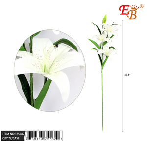 35.4 \ "การจำลอง72/3ดอกลิลลี่สีขาว (24)/CS PU ช่อดอกไม้วันวาเลนไทน์การสำเร็จการศึกษาขอบคุณพระเจ้าการจัดวันของแม่ - Product Image 1