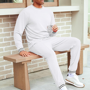 Sweat-shirt et pantalon unisexe 100% coton à col ras du cou surdimensionnés survêtements vintage pour hommes survêtements - Product Image 4