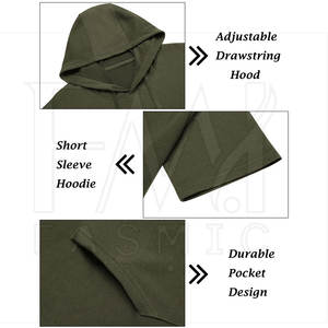 Conjuntos de verano de manga corta para hombre para sudaderas con capucha y pantalones cortos de estilo de patrón personalizado con bolsillo lateral duradero - Product Image 2