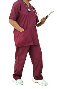 Scrubs médicaux OEM uniformes rouges résistants à l'eau de Javel tenue d'infirmière et de médecin prix bon marché de gros - Product Image 2