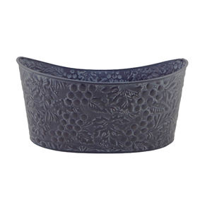 Lot de 3 pots de fleurs ovales en métal de conception unique de taille moyenne couleur bronze pour le sol, le jardin et la décoration de la maison - Product Image 2