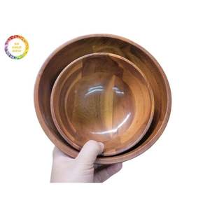 Bol en bois naturel de qualité supérieure Design élégant Logo OEM disponible pour l'exportation de gros Bol à salade en bois grande quantité Prix bon marché - Product Image 4