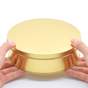 Caja de Metal Dorada de Lujo con Tapa Sellada, Latas Redondas de Grado Alimenticio, Latas para Pasteles, Caja de Regalo para Empaque, Contenedor para Pasteles y Galletas - Product Image 4