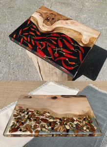 Tabla de Cortar de Resina y Madera Personalizada |   Tabla de Cortar de Madera Dura con Arte en Resina, Tabla de Carnicero Profesional y Bandeja para Servir - Product Image 6