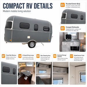 Nouvelle conception de caravane de voyage universelle, légère et pratique pour les voyages en famille et le camping en plein air - Product Image 4