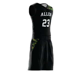 Uniforme de basket-ball réversible à col rond le plus vendu pour hommes Polyester sur mesure grande taille imprimé nom du joueur conception sans manches - Product Image 3