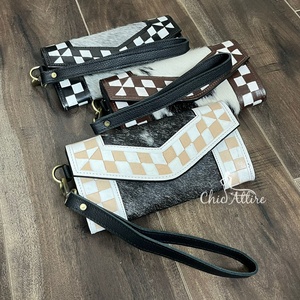 2025 Top Listed Supplier's RFID Standard Quality Women's Wallet Hand Tooled Checkered Leather Clutch Handmade Long Travel <b>Purse</b> - Product Image 1