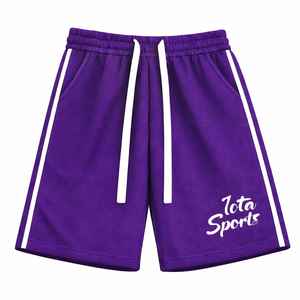 Best Quality Eco-Friendly Dark for Men Mesh Shorts Custom Logo Side Stripes 100% Polyester Double <b>Layer</b> Breathable Quick Dry - Product Image 1