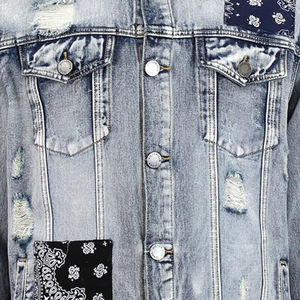 2024 usine en gros hommes 100% coton hiver haute rue Denim veste haute qualité couleur unie personnalisable écologique - Product Image 6