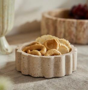 ชามตกแต่งหินทราเวอร์ทีนแบบมินิมอล ดีไซน์ทันสมัย ฐานทรงกระบอก สำหรับตกแต่งโต๊ะกลางสไตล์โมเดิร์น ขายดี ล่าสุด - Product Image 5