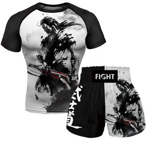 Haute qualité unisexe Muay Thai Shorts sport Fitness combat Kickboxing pantalon personnalisé MMA Boxeo troncs noir - Product Image 4