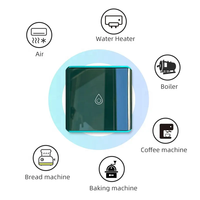 Interrupteur tactile en verre vert 30A/4400W haute puissance pour Tuya Zigbee Smart Life contrôlé par l'application pour chauffe-eau et climatiseur