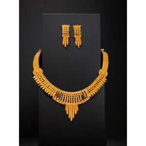 Unique Designed <b>Necklace</b> Earrings <b>Set</b> with 22K Gold Plated Trendy <b>Necklace</b> Earrings <b>Set</b> For <b>Bridal</b> Wear Jewelry - Product Image 1