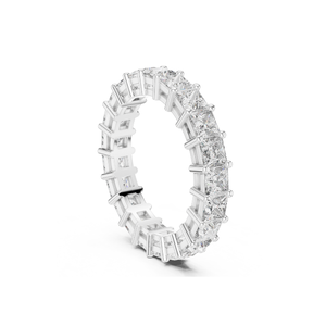 แหวนเพชรสำหรับเจ้าหญิงตัดเป็นรูปเจ้าหญิง iggia ได้รับการรับรองจากแล็ปเครื่องประดับสวยงามตามสั่งแบบธรรมชาติสายรัดหรูหราสำหรับผู้หญิง - Product Image 4