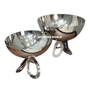 Bol à chocolat martelé en métal avec assiette, design tendance, bol à chocolat de luxe pour le Ramadan, pour les mariages au Koweït, à Dubaï et en Arabie Saoudite - Product Image 5