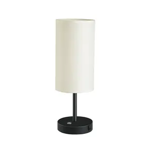 Abat-jour blanc à revêtement noir pour maison, hôtel, salon, chambre à coucher, bureau, éclairage élégant, lampe de table - Product Image 1
