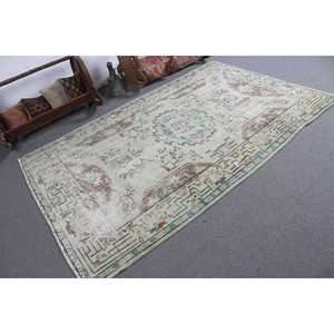 Tapis vintage de grande taille 5,1 x 8 pieds, tapis turc, tapis à bordure marron - Product Image 2