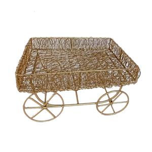 Golden <b>Mesh</b> Trolley <b>Basket</b> for <b>Storages</b> & Containers at Low Price Metal Wire <b>Mesh</b> Hamper Gift <b>Basket</b> for Home Trolley <b>Basket</b> - Product Image 1
